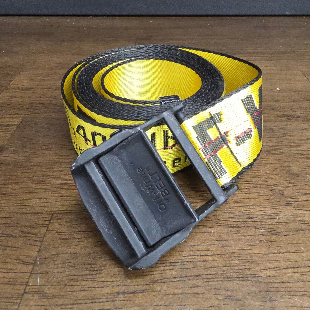 Off-White Industrial Belt Mens OS Yellow Black Logo Virgil Abloh